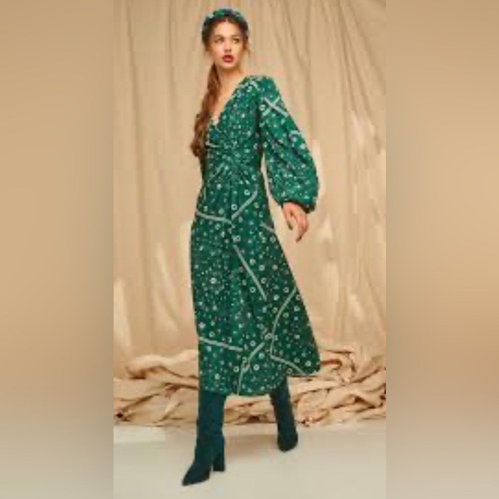 SAMIRA DRESS BANDANA GREEN - KARAVAN